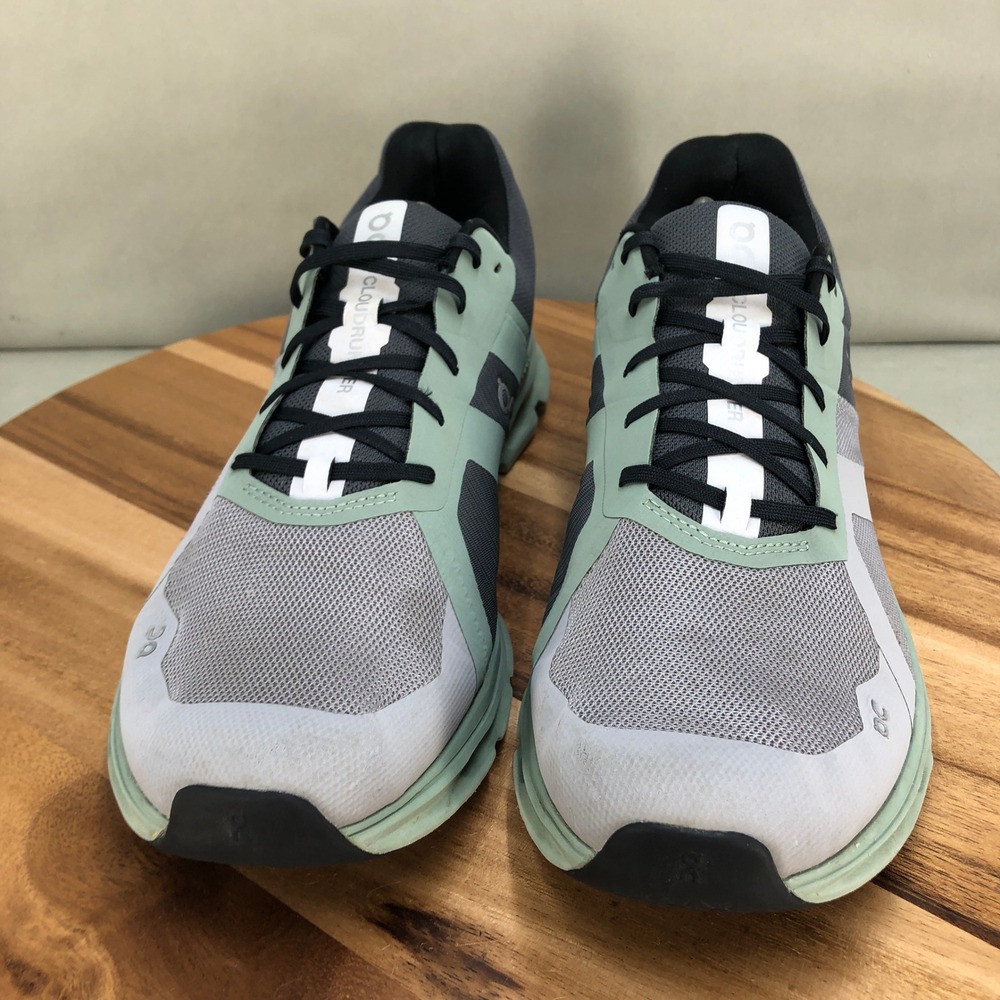 On Cloudrunner Running Shoes Mens Size 12.5 Gray Green Mesh Lightweight Cushion - Picture 3 of 9